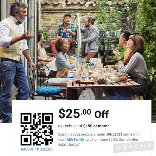 IKEA 宜家官网大促，全场满150加元立减25加元，最高变相8.3折！