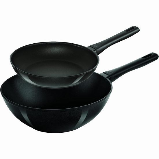 白菜价！Zwilling 双立人 Madura Plus 超耐用不粘底煎锅+中式深炒锅2件套2.7折 96.49加元包邮！兼容所有炉头！