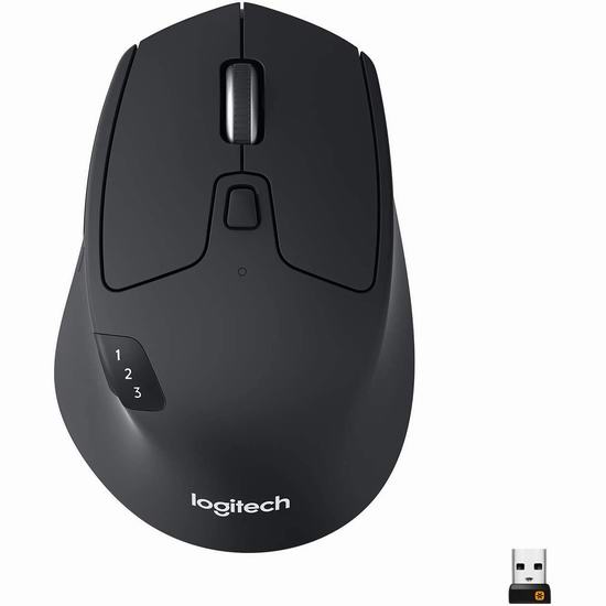 历史最低价！Logitech 罗技 M720 Triathlon 蓝牙优联双模 多设备无线鼠标5.7折 39.99加元包邮！