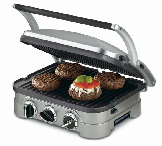 居家烧烤神器！Cuisinart CGR-4NC 五合一烧烤炉6.5折 84.94加元包邮！
