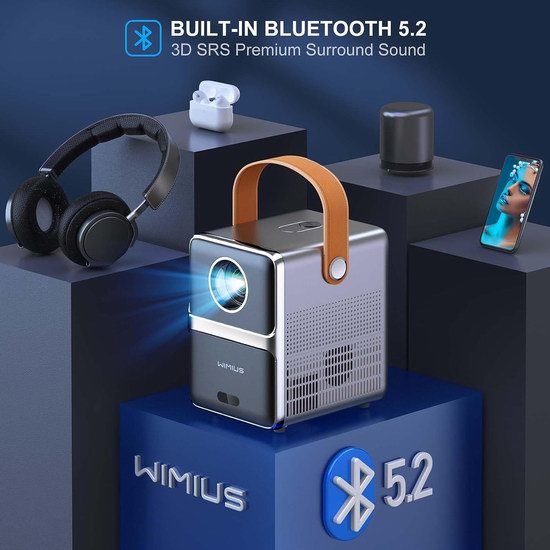 白菜价！WiMiUS P61 原生1080P 5G WiFi蓝牙 电动对焦 家庭影院投影仪3折 119.99加元包邮！