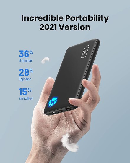 INIU USB C 10000mAh 便携式移动电源/充电宝4.7折 18.89加元！