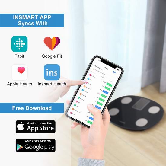 白菜价！历史新低！INSMART 超大屏显示 蓝牙智能体脂秤3.3折 19.99加元！可测心脏指数、身体平衡！