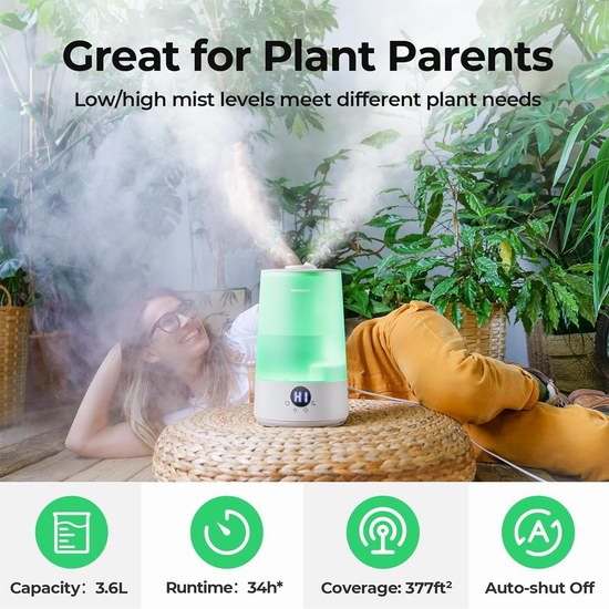 Homvana 3升 三合一 超声波雾化加湿器5.3折 42.49加元包邮！