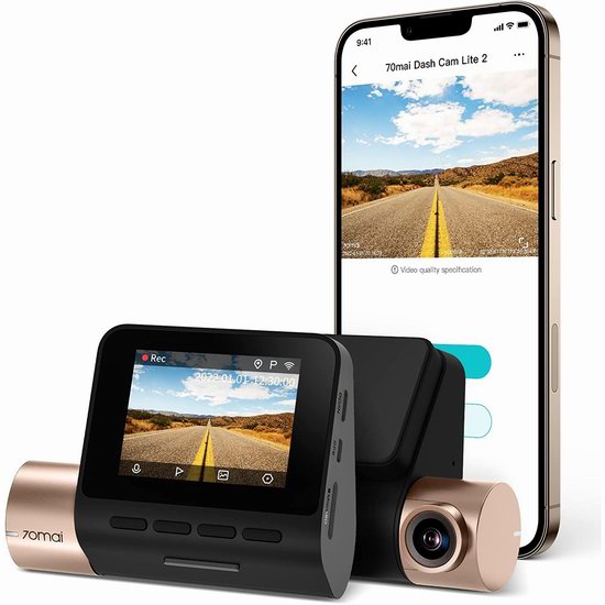小米 70mai Dash Cam Lite 2 1080P全高清 行车记录仪 55.99加元限量特卖并包邮！