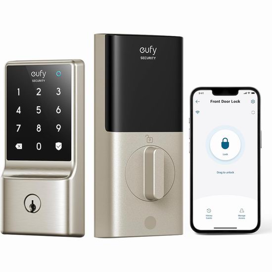 历史最低价！eufy Security C210 Wi-Fi 五合一 智能密码门锁5折 99.98加元包邮！2色可选！