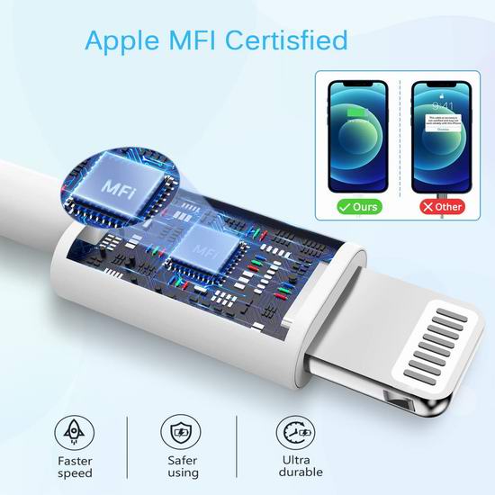 Naoeleii 6英尺 iPhone Lightning数据线3件套5折 6.99加元！