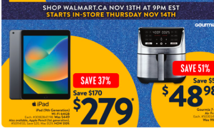 缩略图 | 今晚开抢！Walmart 黑五大促第一波！iPad平板$279、空气炸锅$49.98、烤箱$60、乐高经典积木$39.86、胶囊咖啡机$59.97、圣诞树$89.98！