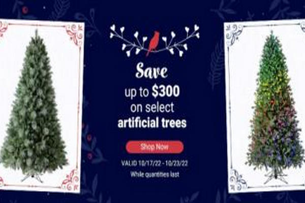 缩略图 | 加拿大Costco官网推出LED灯圣诞树促销活动：最高减$300！