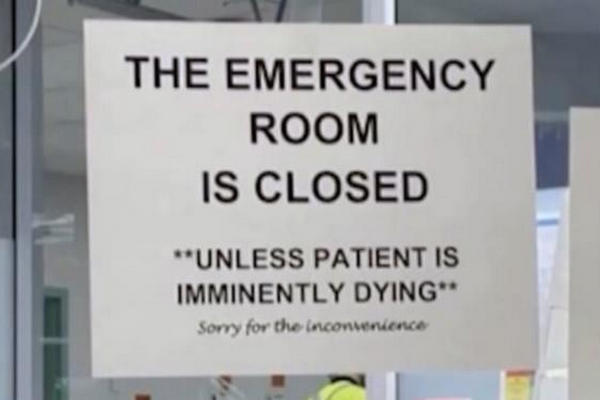 缩略图 | 加拿大急诊室关闭标识全网暴怒：我们只救快死的人