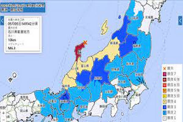 缩略图 | 日本石川县发生里氏6.5级强烈地震