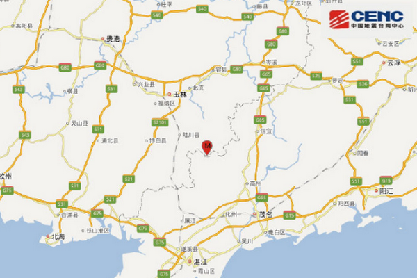 缩略图 | 广西玉林北流市发生5.2级地震！