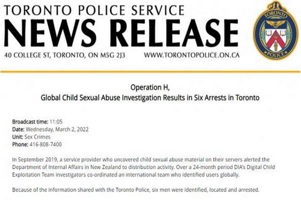 缩略图 | 全球儿童性虐案告破：47名加拿大人被捕！