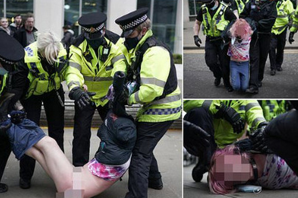 缩略图 | 22岁抗议女子遭警察“脱裤”抓走，严重走光，网友气愤！