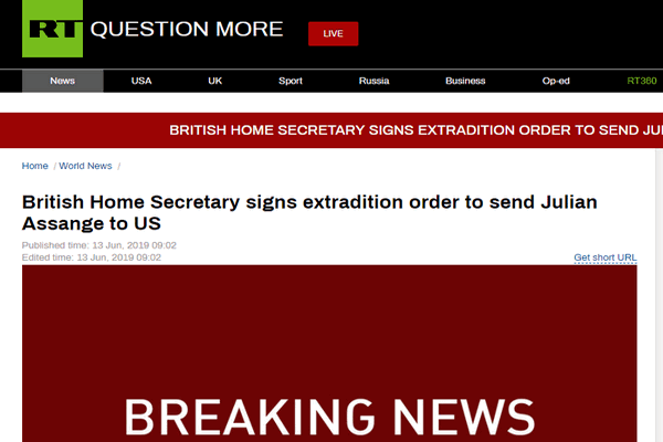 缩略图 | 英国内政大臣签署引渡令 阿桑奇将被引渡至美国