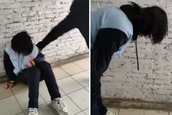 缩略图 | 中学女生蹲坐地上遭多人踢踹掌掴，还要九十度弯腰“道歉”？