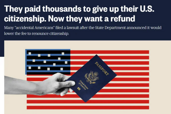 缩略图 | 美国宣布降低退籍费，这一群体向美政府发起诉讼，要求退还差价！