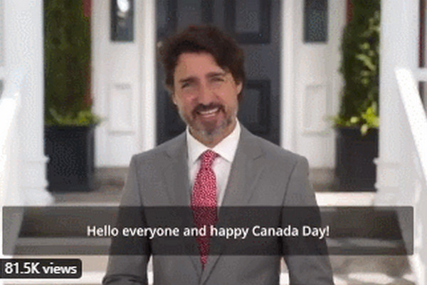 缩略图 | 杜鲁多祝加拿大生日快乐：表情亮了！