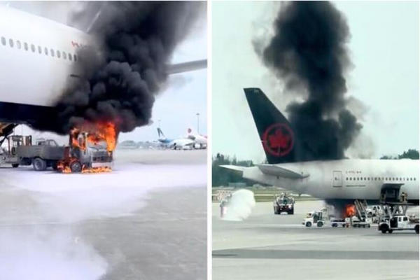 缩略图 | 加拿大国际机场突发火灾，加航波音777机尾被烧毁！